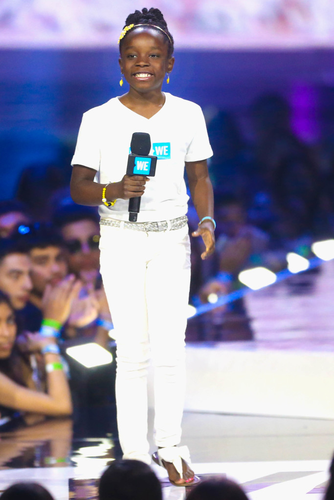 "INGLEWOOD, CA - APRIL 07: BeeSweet Lemonade CEO Mikaila Ulmer speaks onstage at WE Day California 2016 at The Forum on April 7, 2016 in Inglewood, California. (Photo by Frederick M. Brown/Getty Images for WE Day)"