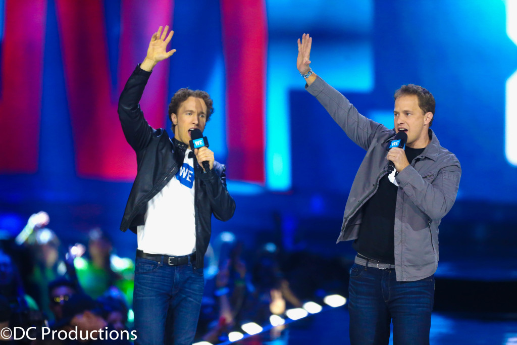 "INGLEWOOD, CA - APRIL 07: Co-Founder of WE Day, Free The Children and ME to WE Craig Kielburger (L) and Chairman/CEO at the Allstate Corporation Tom Wilson onstage at WE Day California 2016 at The Forum on April 7, 2016 in Inglewood, California. (Photo by Frederick M. Brown/Getty Images for WE Day )"