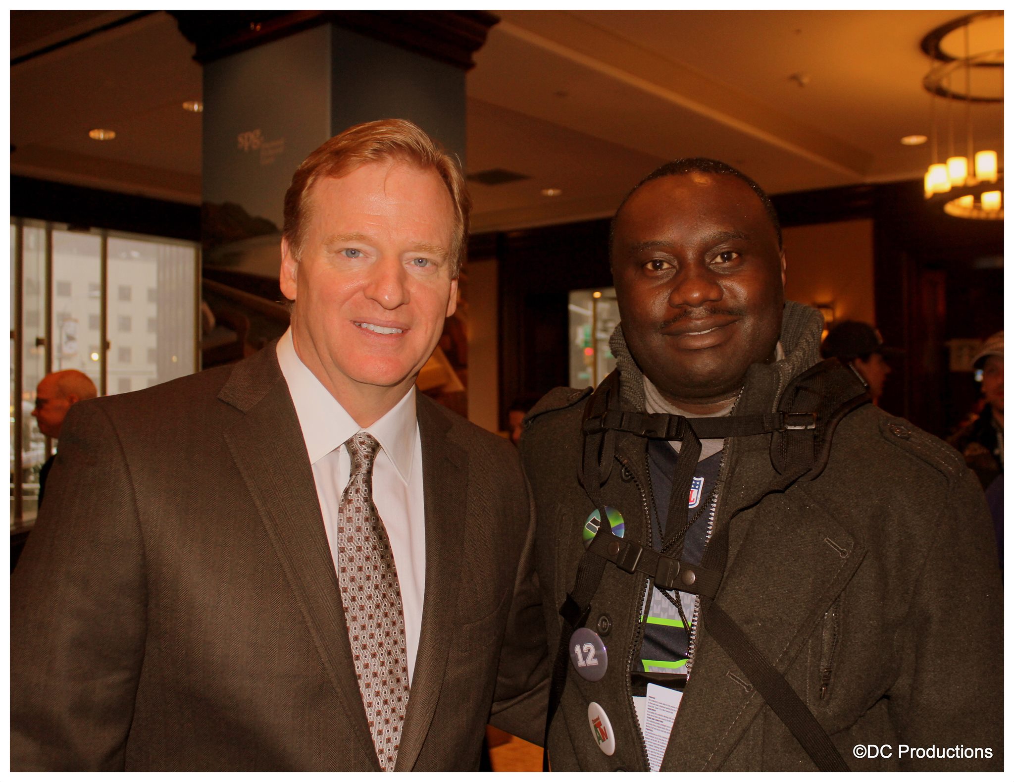 NFL Commissioner, Roger Goodell with Channel A TV Founder Davies Chirwa.