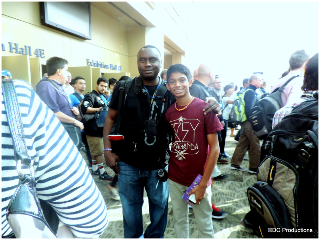 Davies Chirwa with a young student Chirag during a Channel A TV mentor-ship program at a Microsoft event in Seattle.