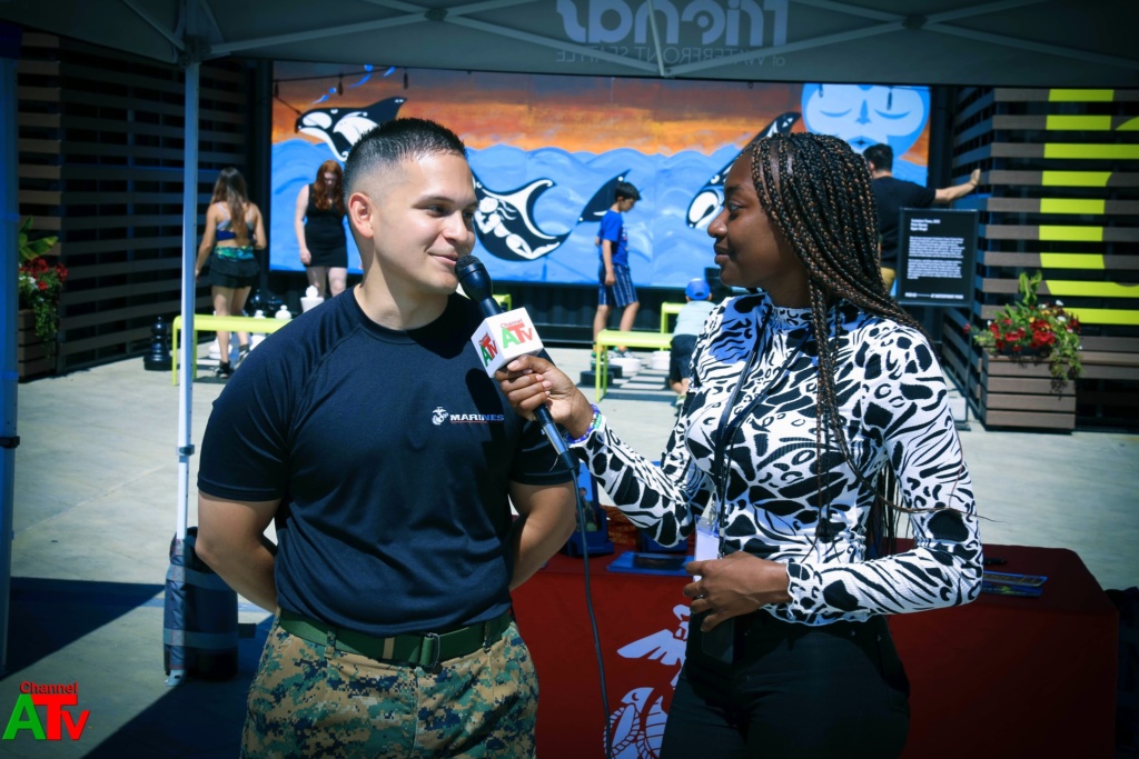 Thandi Chirwa interviewing U.S Military