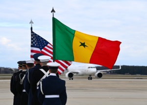 African Presidential Diplomatic Corps arrive at the flight line of Joint Base Andrews, Md., Dec. 12, 2022.