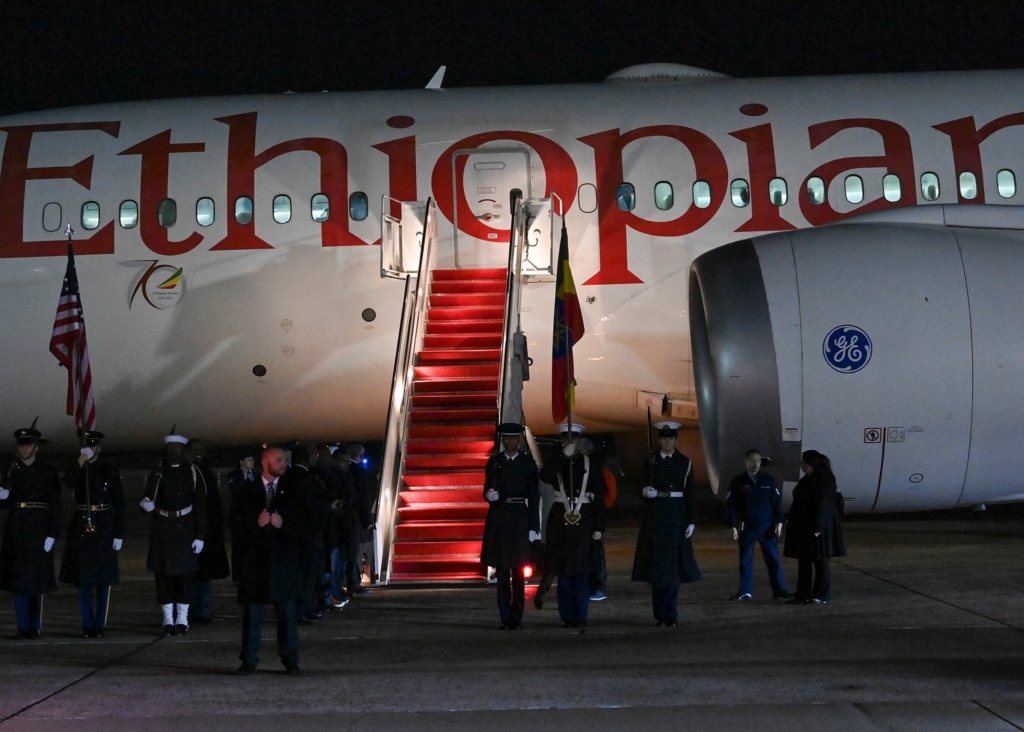 African Presidential Diplomatic Corps arrive at the flight line of Joint Base Andrews, Md., Dec. 12, 2022.