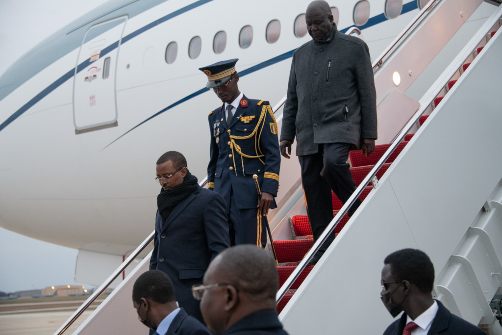 African Presidential Diplomatic Corps arrive at the flight line of Joint Base Andrews, Md., Dec. 12, 2022.