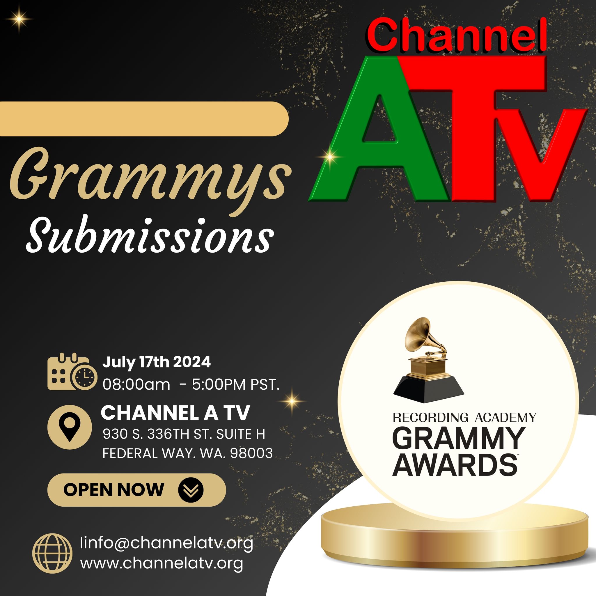 Channel A TV Officially Approved to Submit Music Artists for Grammys Consideration