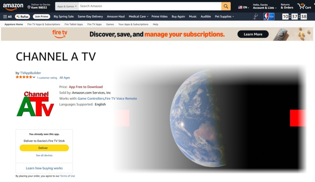 Channel A TV Live on Roku TV and Amazon Fire TV